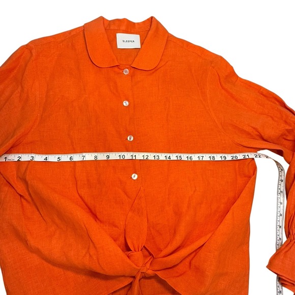 Sleeper Rumba Linen Lounge Suit Bright Orange Long Sleeve Matching Set Large - Picture 7 of 16